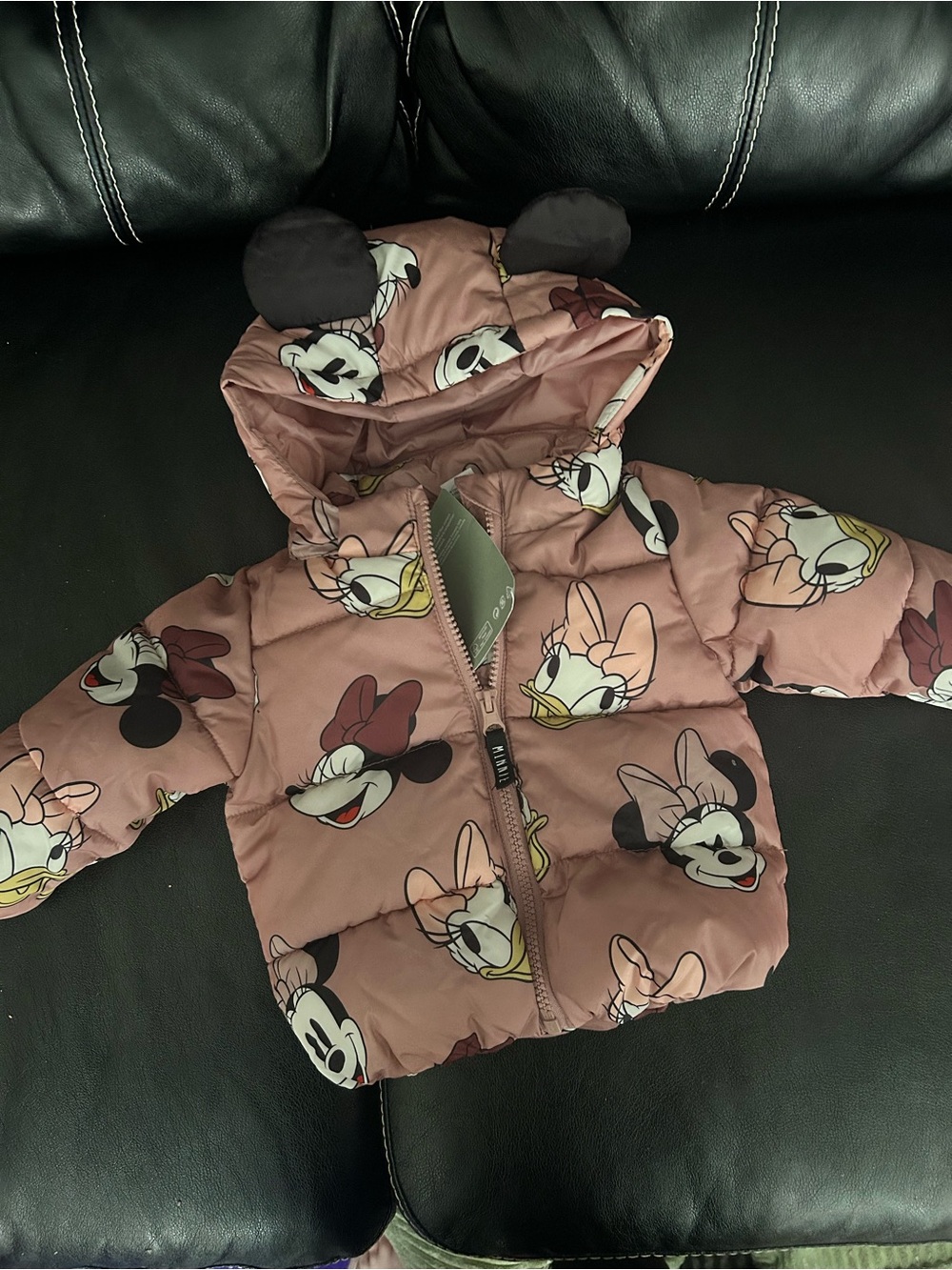 Baby Minnie Mouse Pink Puffer Jacket with Hood